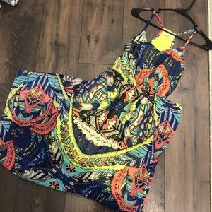 Patterned Maxi dress with racer back.